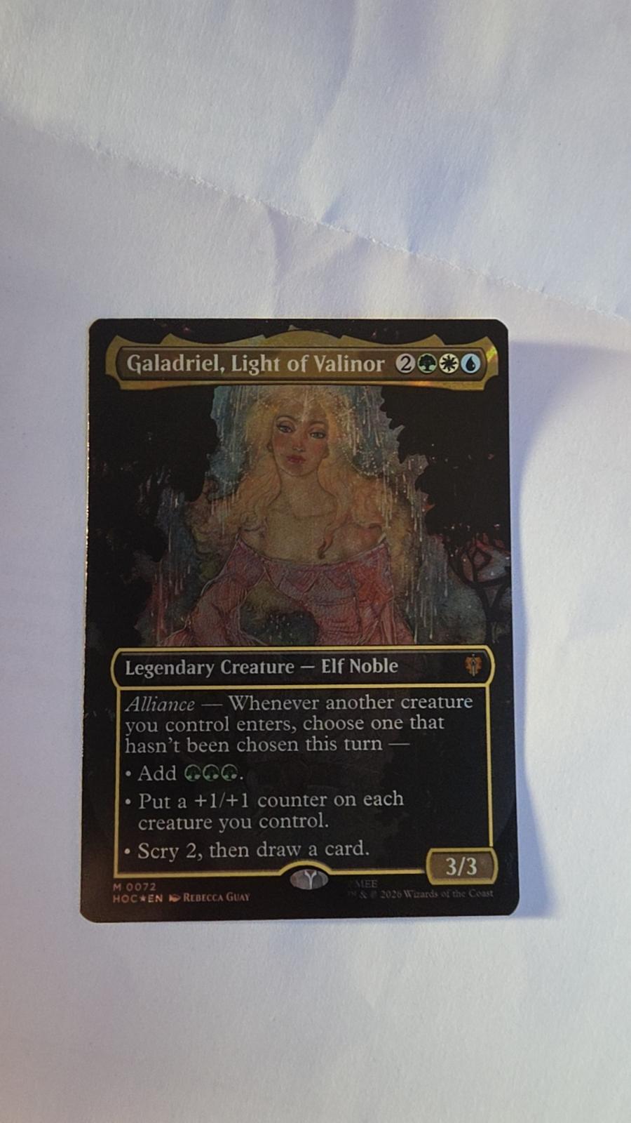 Galadriel, Light of Valinor (Borderless) Surge Foil #72 – The Hobbit – Magic: The Gathering – Near Mint