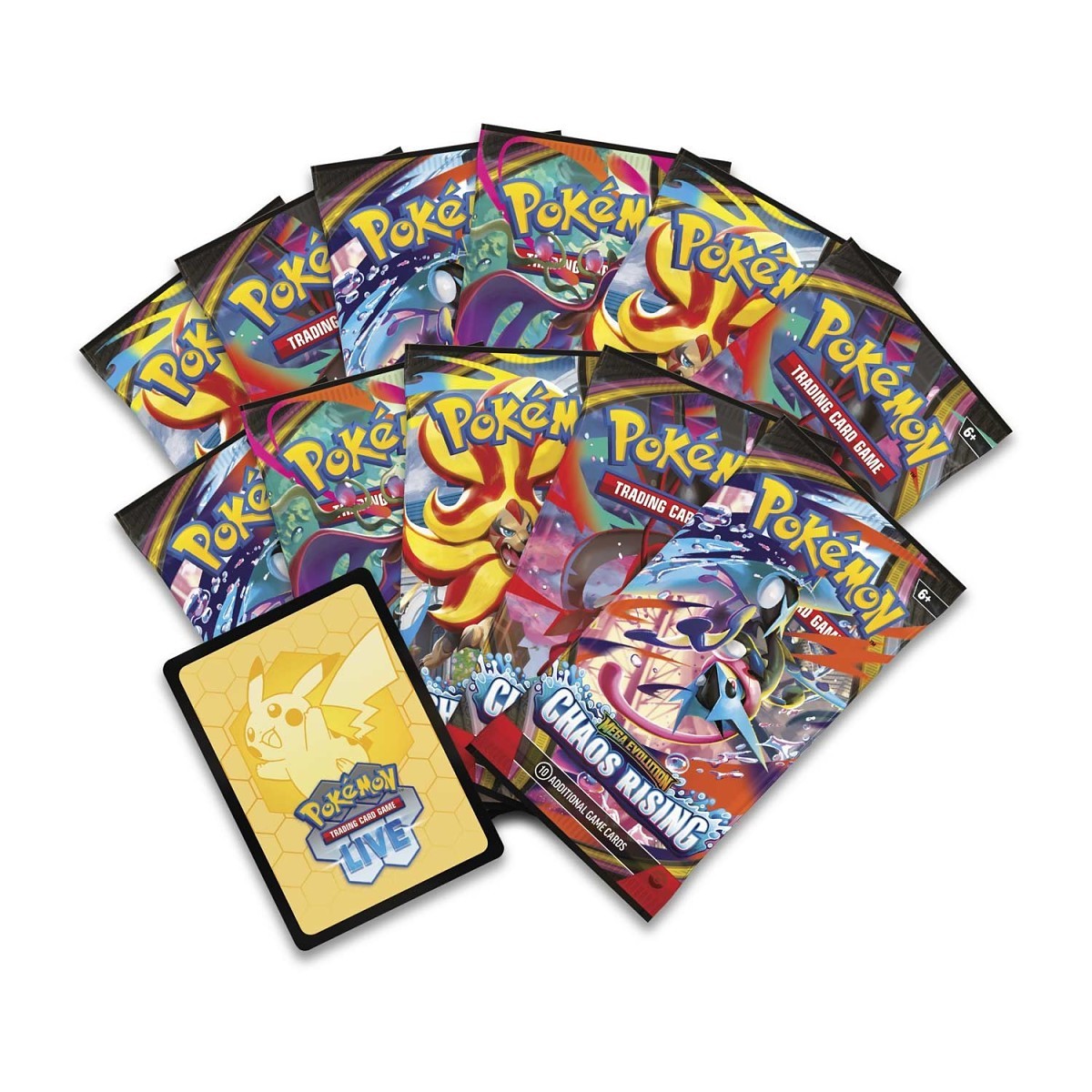 Chaos Rising Pokémon Center ETB contents – booster packs and promo card