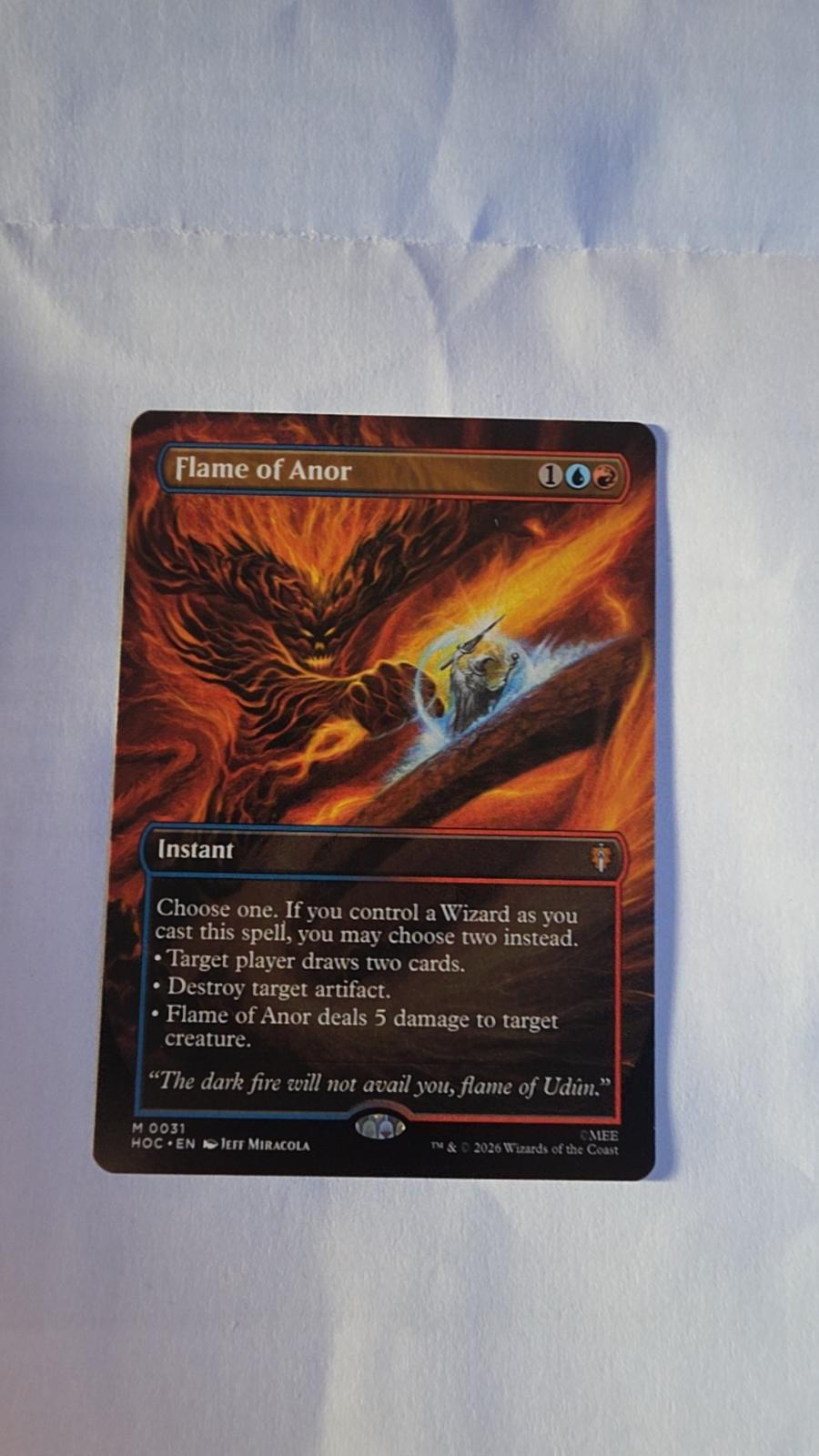 Flame of Anor (Borderless) #31 – The Hobbit – Magic: The Gathering – Near Mint