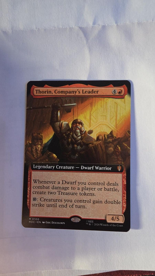Thorin, Company's Leader (Extended Art) #100 – The Hobbit – Magic: The Gathering – Near Mint