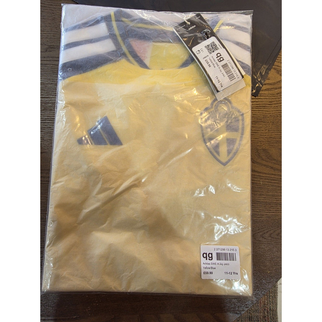 adidas Sweden Kids' Home Jersey – Yellow/Blue – 11-12 Years