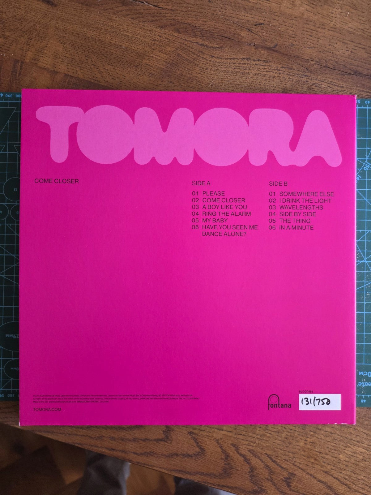 TOMORA – Come Closer Limited Edition Black & Pink Vinyl LP (Blood Records, /750)