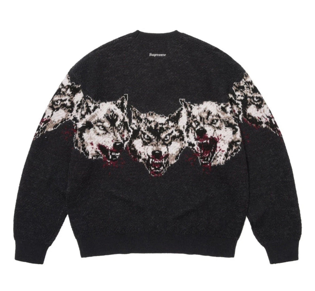 Supreme Wolves Sweater FW26 – Black/Grey