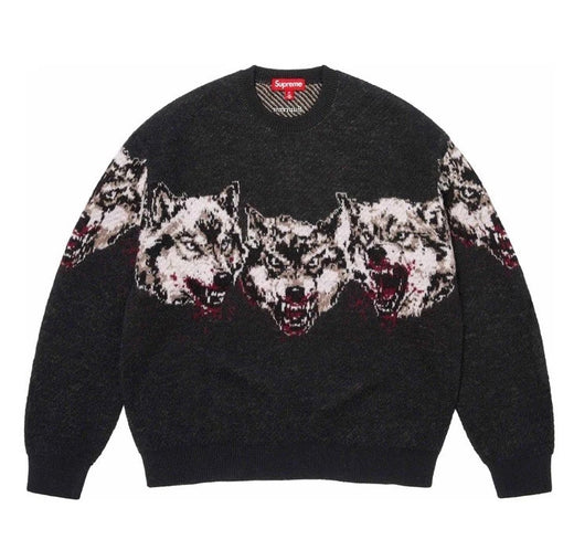 Supreme Wolves Sweater FW26 – Black/Grey