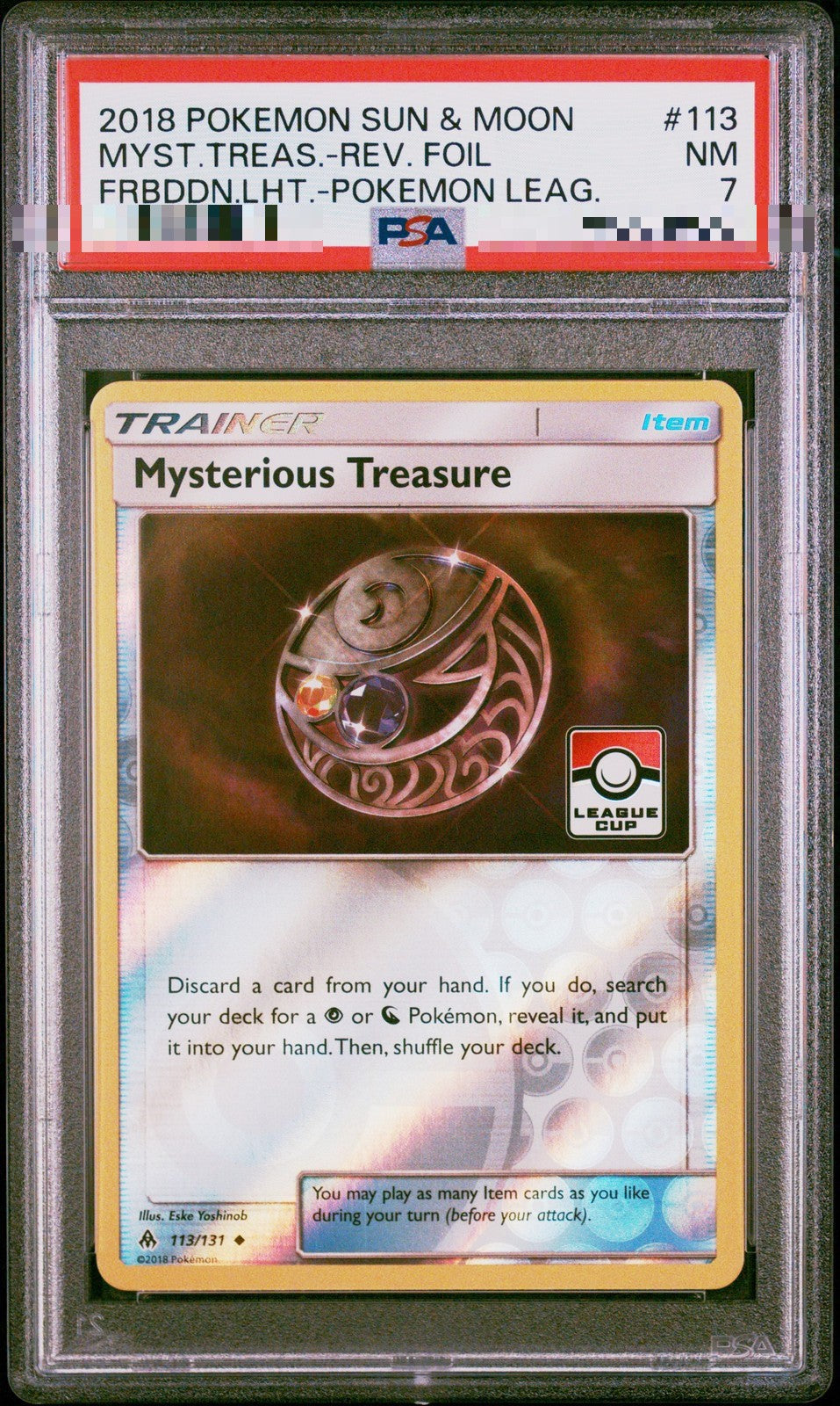 Mysterious Treasure 113/131 Pokémon League Reverse Holo – Forbidden Light – PSA 7 NM