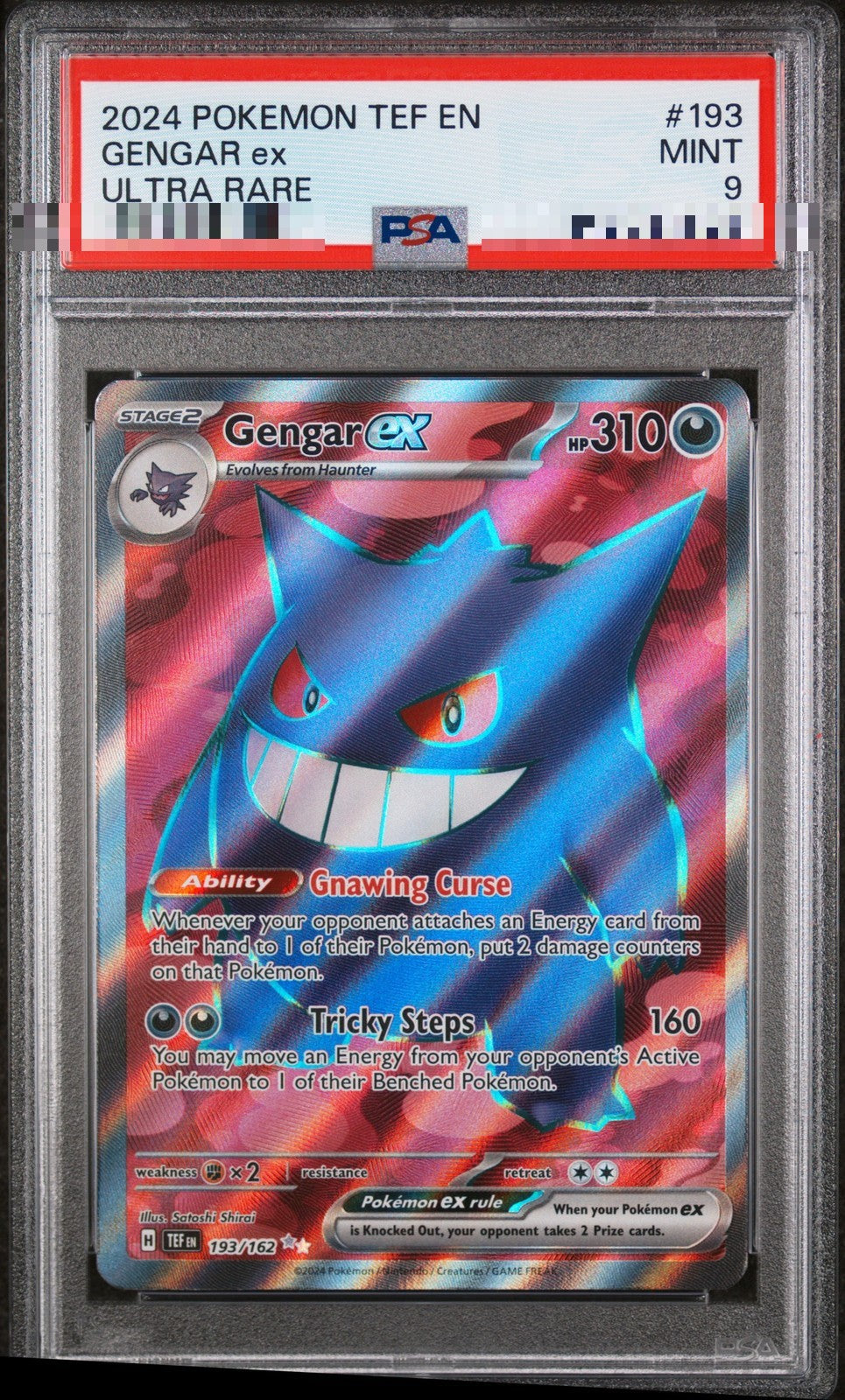 Gengar ex 193/162 Ultra Rare – Temporal Forces – PSA 9 Mint