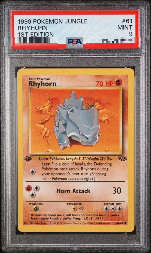 Rhyhorn 61/64 1st Edition – Jungle – PSA 9 Mint